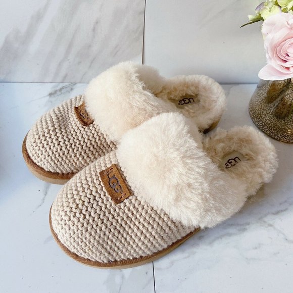 UGG Shoes - UGG Cozy Sheepskin Lined Knit Shearling Slipper 8